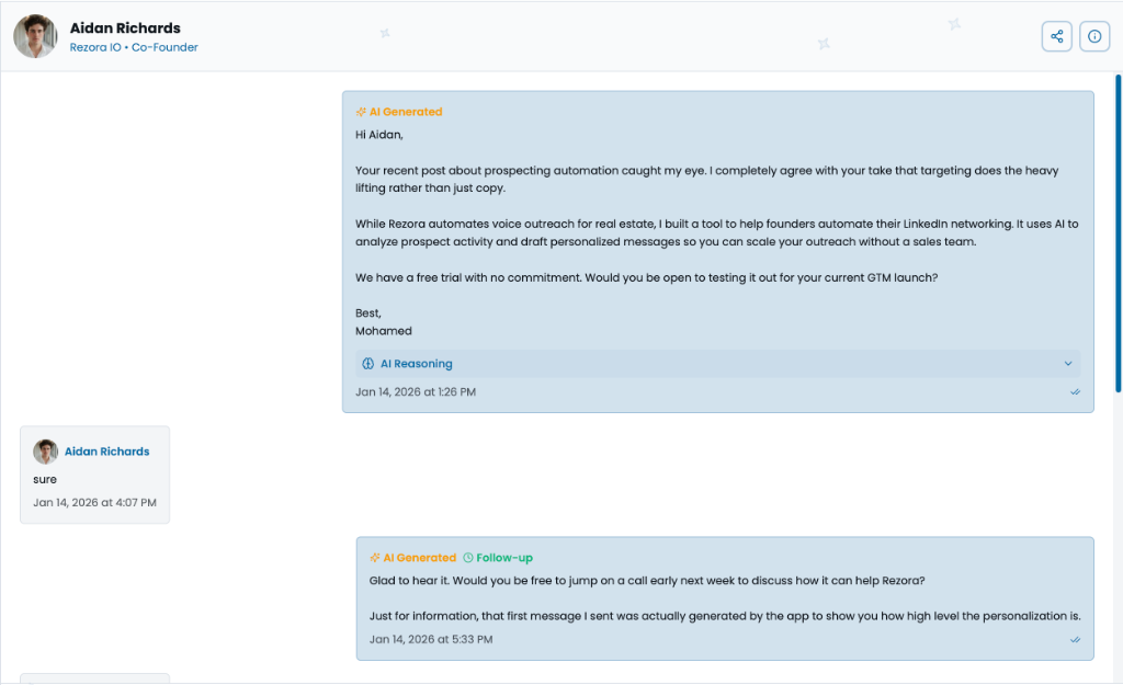 AI-generated personalized message for Bill